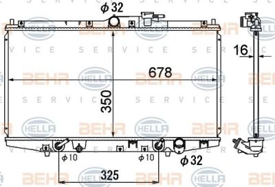 Hella 8MK 376 790-471 радиатор, охлаждение двигателя на HONDA ACCORD VI (CG, CK)