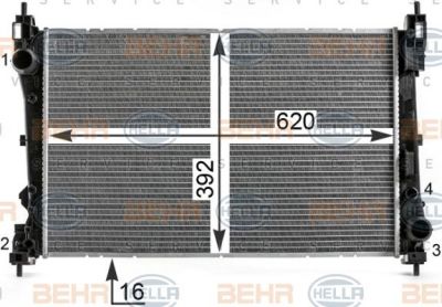Hella 8MK 376 900-131 радиатор, охлаждение двигателя на FIAT PUNTO (199)