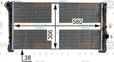 Hella 8MK 376 900-264 радиатор, охлаждение двигателя на FIAT PUNTO (188)