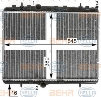 Hella 8MK 376 900-311 радиатор, охлаждение двигателя на PEUGEOT 208