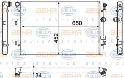 Hella 8MK 376 901-021 радиатор, охлаждение двигателя на VW TIGUAN (5N_)