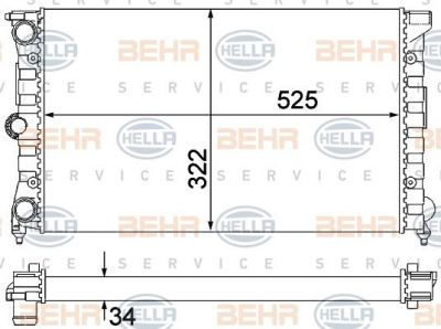 Hella 8MK 376 901-131 радиатор, охлаждение двигателя на VW PASSAT (32B)