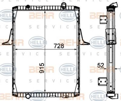 Hella 8MK 376 906-271 радиатор, охлаждение двигателя на RENAULT TRUCKS Kerax