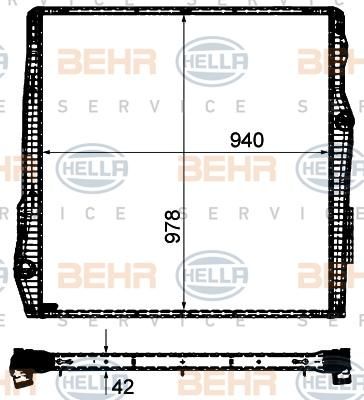 Hella 8MK 376 906-301 радиатор, охлаждение двигателя на SCANIA P,G,R,T - series