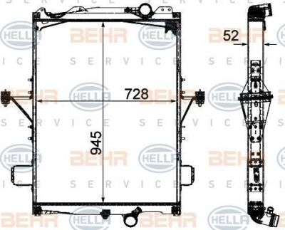 Hella 8MK 376 906-331 радиатор, охлаждение двигателя на VOLVO FMX