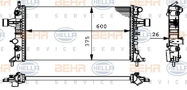 HELLA Радиатор двигателя 8MK376710-324 (8MK376710-324)