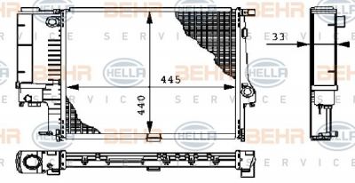 HELLA Радиатор охл. ДВС E36 91-98 M40/M42/,M43/M44 АКПП,-АС= 17101247145, 17111719263 (17111728905, 8MK376711-084)