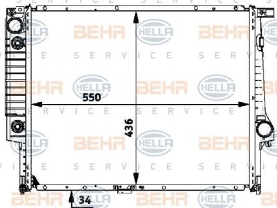 HELLA Радиатор двигателя E30 2.0-3.0 85-98 (17111709456, 8MK376713-091)