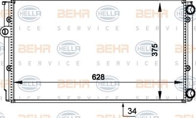 HELLA Радиатор VW Golf III -99 (1H0121253BM, 8MK376714-041)