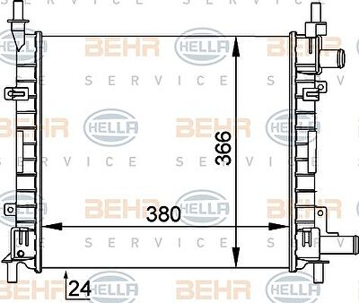 HELLA Радиатор двигателя: KA/96-08/1.0/1.3 (8MK376714-251)