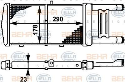 HELLA Радиатор двигателя VAG A80 2.0-2.3 91-94 (8MK376714531)