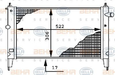 HELLA Радиатор Opel Astra F 91-98 1.4/1.6 мех (8MK376716-071)