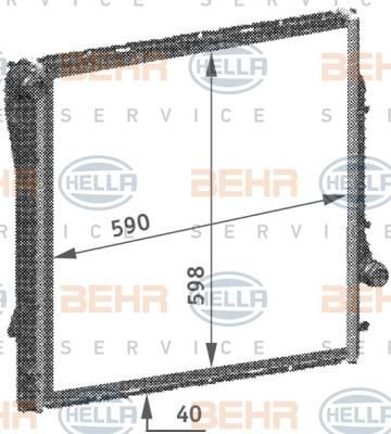 HELLA Радиатор двигателя АКПП X5(E53) (17101439101, 8MK376718-754)