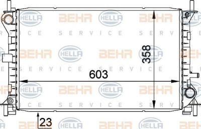 HELLA Радиатор FORD Focus 1.4,1.6,1.8 98- (1093711, 8MK376720-291)