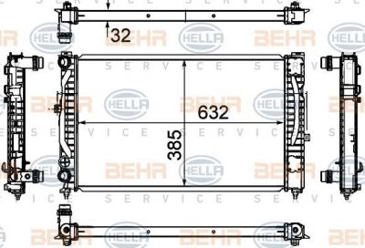 HELLA Радиатор VW/Audi A4/B5/A6 98- МКПП,+/-АС (8D0121251Q, 8MK376720-591)