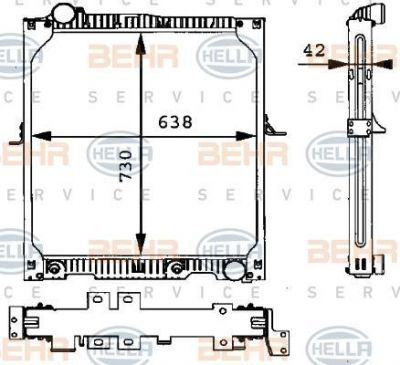 HELLA Радиатор охлаждения MB SK (8MK376721-141)