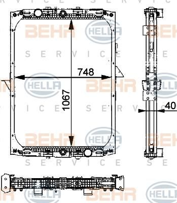 HELLA радиатор охлаждения двигателя (8MK376722-281)