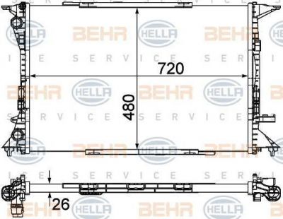 HELLA Радиатор двигателя 8MK376753-491 (8MK376753-491)