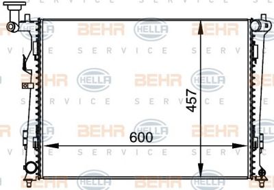 HELLA Радиатор двигателя KIA CEED 1.4-2.0 07- (253101H010, 8MK376764-451)