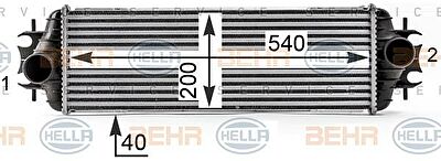 Hella 8ML 376 700-111 интеркулер на OPEL VIVARO фургон (F7)