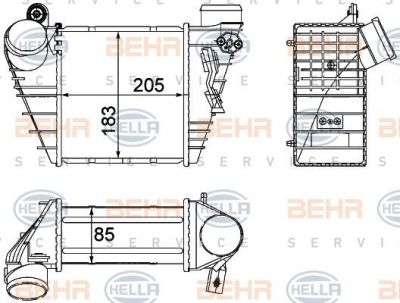 Hella 8ML 376 700-704 интеркулер на VW GOLF IV (1J1)