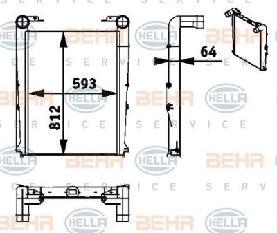 Hella 8ML 376 722-011 интеркулер на RENAULT TRUCKS Premium