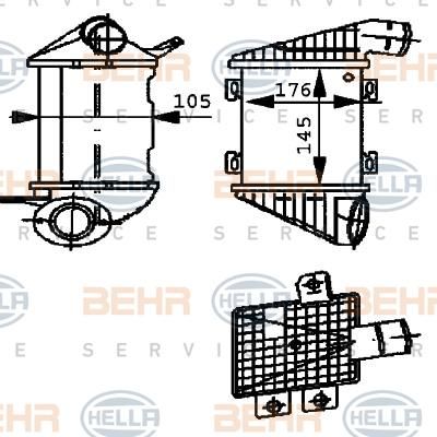 Hella 8ML 376 723-261 интеркулер на VW GOLF III (1H1)