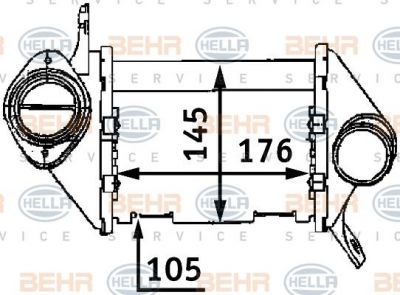 Hella 8ML 376 723-331 интеркулер на VW GOLF III (1H1)