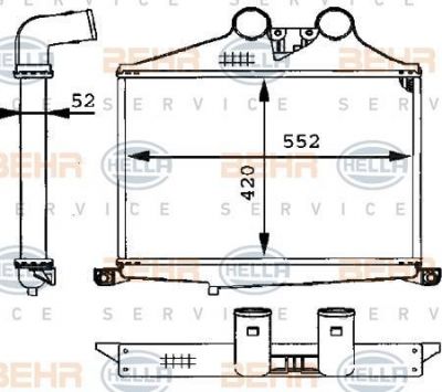 Hella 8ML 376 723-691 интеркулер на MERCEDES-BENZ LK/LN2