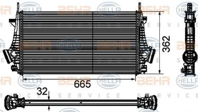 Hella 8ML 376 746-481 Интеркулер OPEL INSIGNIA 1.6T-2.0T/2.8/2.0TD 08-