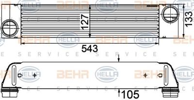 Hella 8ML 376 746-501 интеркулер на 7 (E65, E66, E67)