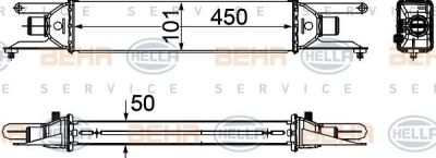 Hella 8ML 376 746-681 интеркулер на FIAT GRANDE PUNTO (199)