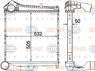 Hella 8ML 376 751-201 интеркулер на RENAULT TRUCKS Midlum