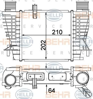 Hella 8ML 376 756-624 интеркулер на RENAULT CLIO III (BR0/1, CR0/1)