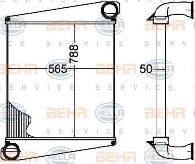 Hella 8ML 376 758-211 интеркулер на VOLVO FL 6