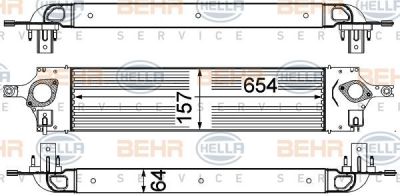 Hella 8ML 376 762-191 интеркулер на NISSAN X-TRAIL (T31)