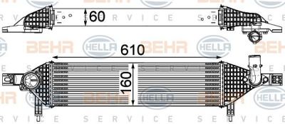 Hella 8ML 376 762-201 интеркулер на NISSAN QASHQAI / QASHQAI +2 (J10, JJ10)