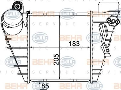 Hella 8ML 376 776-051 интеркулер на VW GOLF IV (1J1)