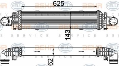 Hella 8ML 376 777-101 интеркулер на MERCEDES-BENZ E-CLASS купе (C207)