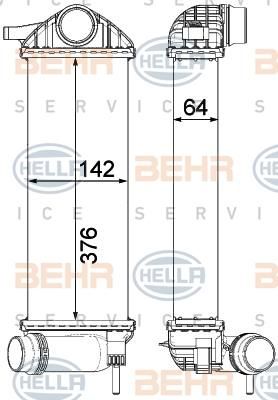 Hella 8ML 376 912-111 интеркулер на RENAULT KANGOO / GRAND KANGOO (KW0/1_)