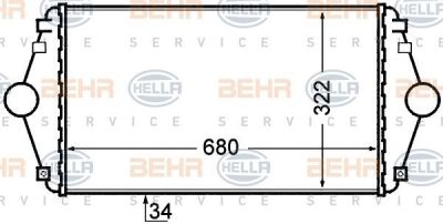 HELLA Интеркулер CITROEN: DISPATCH (U6U) 1.9 TD/2.0 HDi 110 94-, DISPATCH Van (BS_, BT_, BY_, BZ_) 1.9 TD/2.0 HDi 110 94-, EVASION (22, U6) 2.0 HDI/2.0 (8ML376727-641)