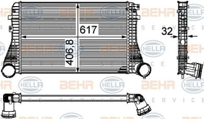 HELLA Охладитель наддуваемого воздуха (3C0 145 805 R, 8ML376746-061)