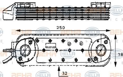 Hella 8MO 376 725-121 масляный радиатор, двигательное масло на MERCEDES-BENZ MK