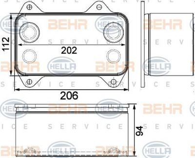 Hella 8MO 376 733-424 масляный радиатор, двигательное масло на DAF CF 85