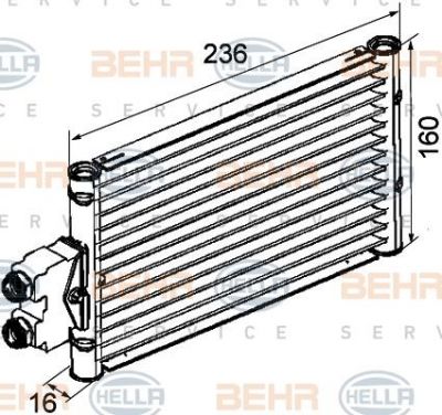 Hella 8MO 376 747-201 масляный радиатор, автоматическая коробка передач на MERCEDES-BENZ E-CLASS (W211)