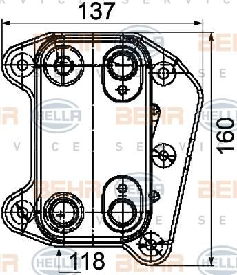 Hella 8MO 376 755-261 масляный радиатор, двигательное масло на MERCEDES-BENZ C-CLASS купе (CL203)