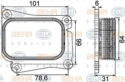 Hella 8MO 376 756-731 масляный радиатор, двигательное масло на MERCEDES-BENZ C-CLASS купе (CL203)