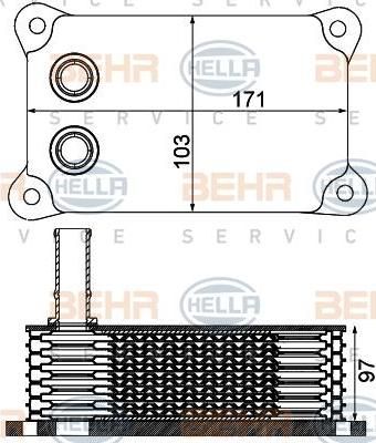 Hella 8MO 376 797-161 масляный радиатор, двигательное масло на FORD TRANSIT c бортовой платформой/ходовая часть