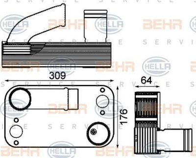 Hella 8MO 376 906-411 масляный радиатор, двигательное масло на RENAULT TRUCKS Magnum