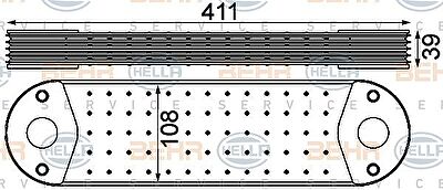 Hella 8MO 376 906-431 масляный радиатор, двигательное масло на VOLVO FM 9